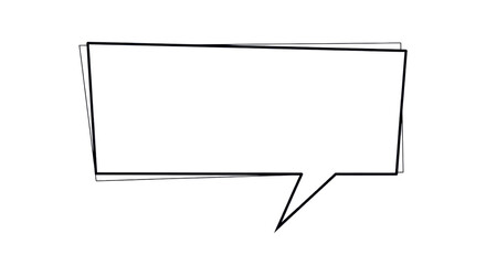 Hand drawn speech bubble frame element for messages isolated PNG with Transparent Background