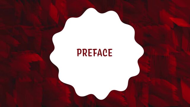 Preface Red Maroon Dark Background Horizontal White Circular Rotating Text 