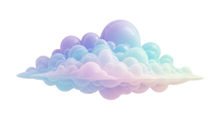 Pastel cloud of balloons isolated PNG with Transparent Background