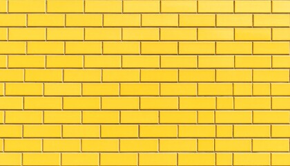 Fototapeta premium Vibrant Yellow Brick Wall Texture Modern Design Background with Construction Element.