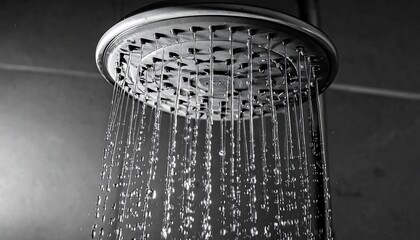 Shower head with water droplets