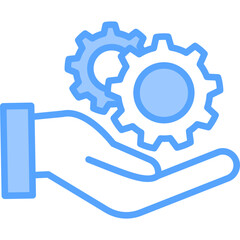 Service blue icon