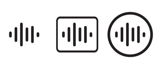 Sound wave icon set. isolated on white background for music and audio design.