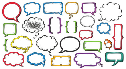 Fototapeta premium Colorful Speech Bubble Collection Expressive Communication Elements