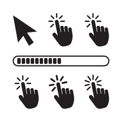 Pointer and Clicking Icons for Web Design and User Interface