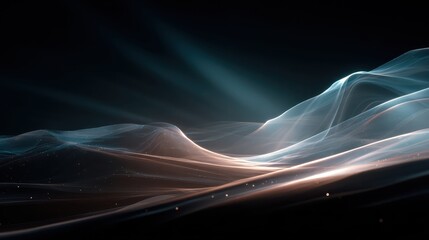 Abstract Light Waves - A Serene and Ethereal Landscape.