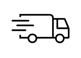 vector delivery truck for websites and digital marketing isolated background