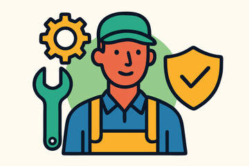 Construction Worker Icon Vector Image