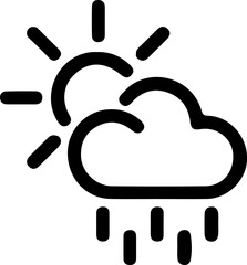 Weather Icon – Sun, Cloud and Rain Symbol