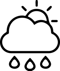 Weather Icon – Sun, Cloud and Rain Symbol
