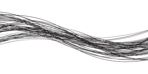 Abstract dark gray lines flowing in a wave pattern on black background Concept of technology, data stream, and modern design