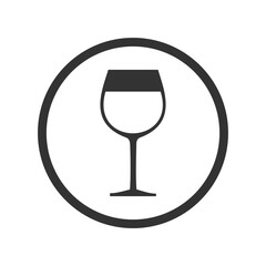 Glass of wine icon isolated on transparent background