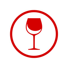 Glass of wine icon isolated on transparent background