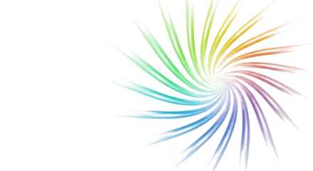 Colorful swirl graphic with radial lines isolated PNG with Transparent Background