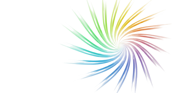 Colorful swirl graphic with radial lines isolated PNG with Transparent Background