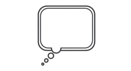 Outline speech bubble for message or comment isolated PNG with Transparent Background