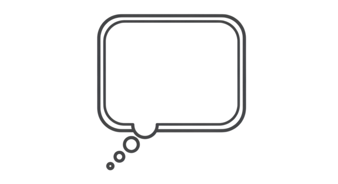 Outline speech bubble for message or comment isolated PNG with Transparent Background