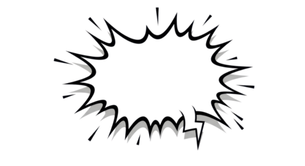 Cartoon comic speech bubble for message isolated PNG with Transparent Background