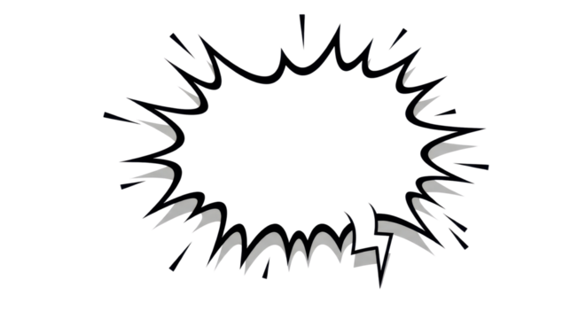 Cartoon comic speech bubble for message isolated PNG with Transparent Background