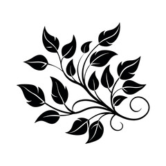 Vector Leaves And Vines In Abstract Flowing Style