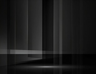 Abstract dark grayscale image with vertical lines and a reflective ground