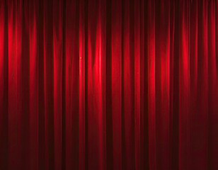 Deep red, vertically draped, heavy fabric, evenly lit, stage or cinema curtains