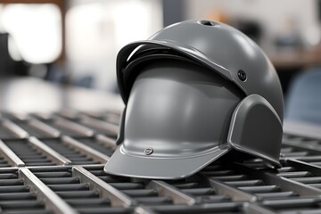 Generative AI protective gear on a metal grate.