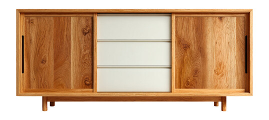 Modern Wooden Sideboard with Minimalistic Design in Light Oak Finish