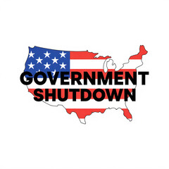 A graphic representation of the United States with the words "GOVERNMENT SHUTDOWN" overlaying it, highlighting a significant political issue