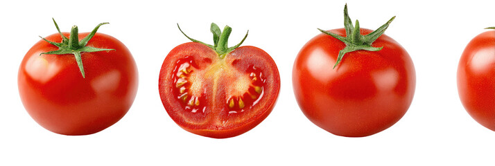 Three whole and one half tomato