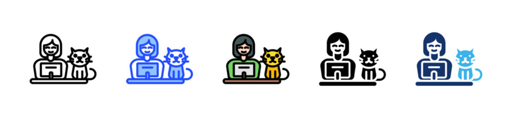 Home Office Pets Icon Collection With Multiple Styles