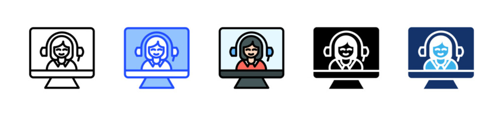 Ai Virtual Assistant Icon Collection With Multiple Styles