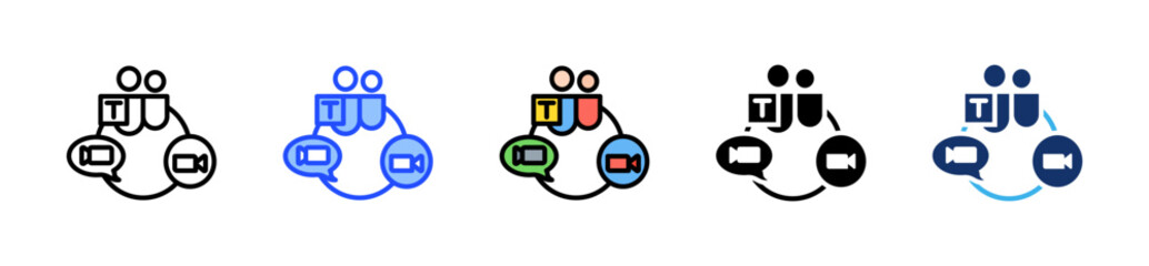 Remote Collaboration Tools Icon Collection With Multiple Styles