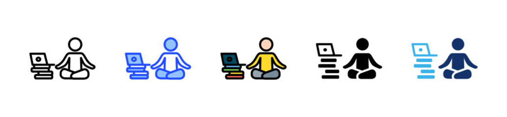 Mindfulness At Work Icon Collection With Multiple Styles