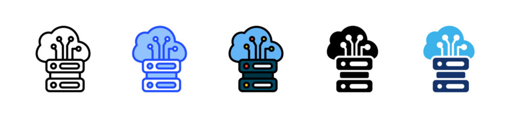 Cloud Storage Icon Collection With Multiple Styles