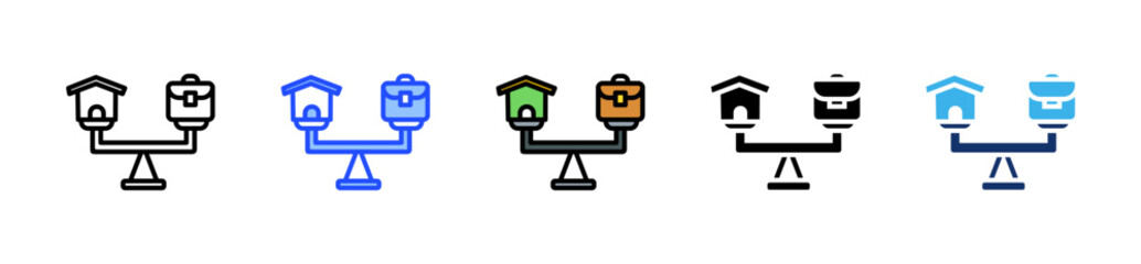 Work-Life Balance Icon Collection With Multiple Styles