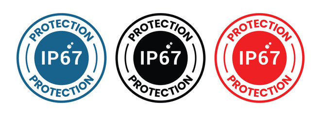 ip67 protection logo badge vector template. Suitable for product label