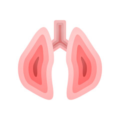 Pink lung organ medical icon vector design