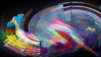 Pixel Distortion Effect Abstract Shape Colorful Glitch Transparent Background