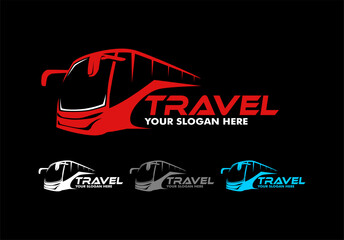 Tour travel bus transport logo symbol design graphic template vector illustration flat business