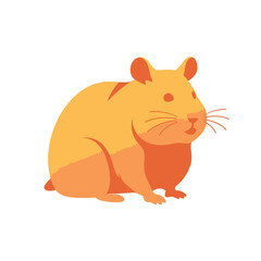 Adorable pet hamster in a simple graphic style illustration.