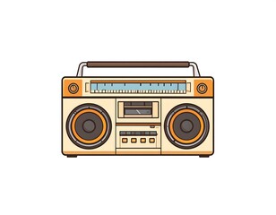 Retro boombox illustration (1)