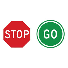 Vector art of stop and go signs