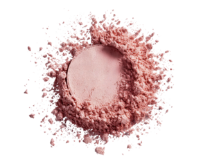 Pink powder explosion, circle of product in center