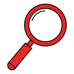 Vector art of red magnifying glass