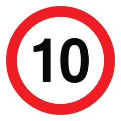 Vector art of speed limit 10 sign