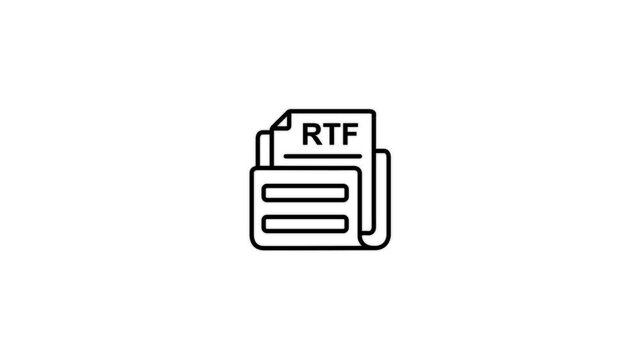 Outline Icon Symbolizing an RTF Rich Text Format File document