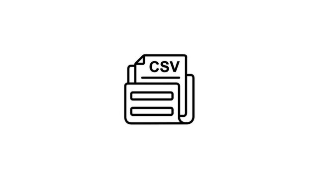 Outline Icon for aCSV Comma Separated Values File Format document data