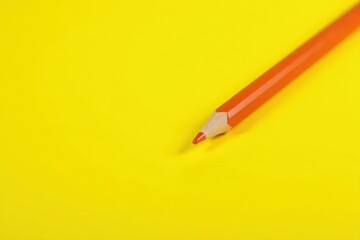Bright yellow orange pencil, clean eraser, isolated , art, pencil, equipment