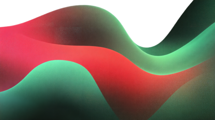 Wavy Abstract Background with Red and Green Gradient on Black Space
